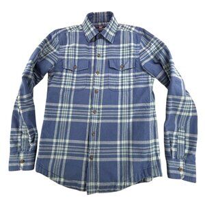 Vineyard Vines Plaid Classic Shirt Jacket XS 100% Cotton Blue & White Shacket